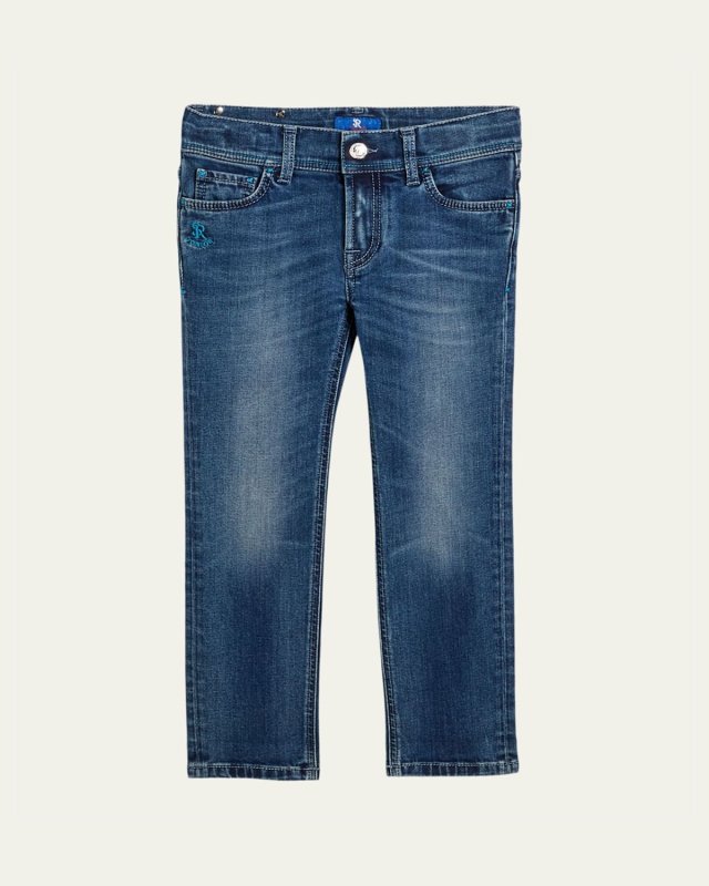 Kids' Denim Sport Trousers, Size 6-12